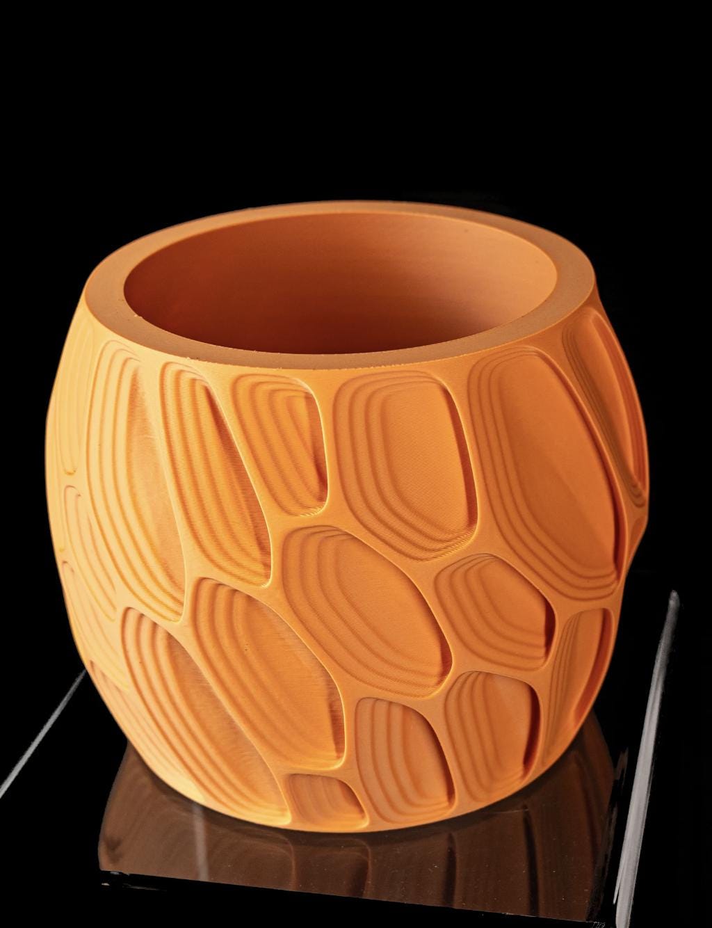 3D Printed Planter: Sculptural Organic Texture Pot, Modern Home Decor