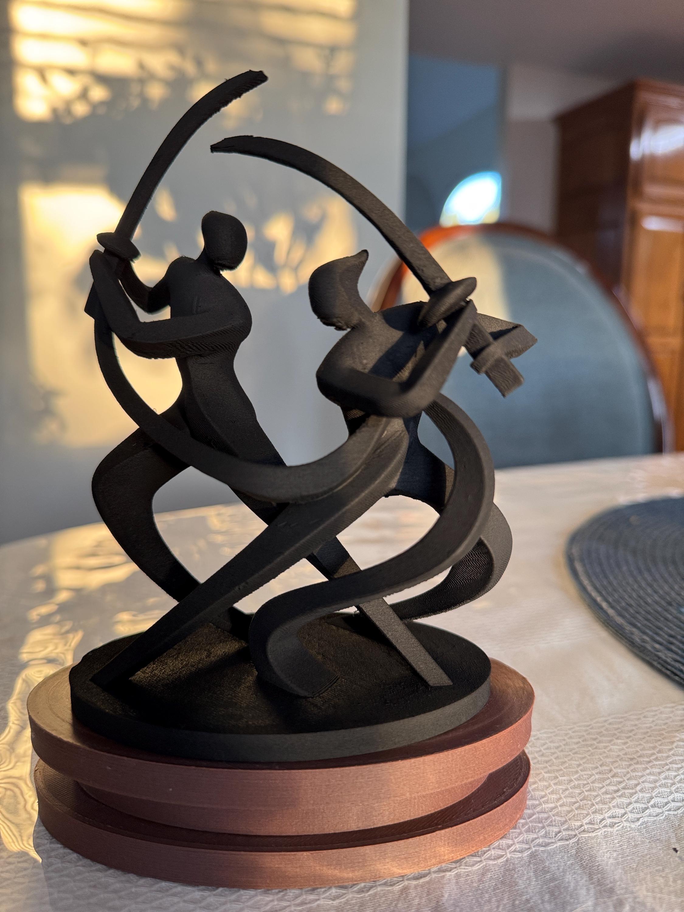 Abstract Samurai Dance Sculpture