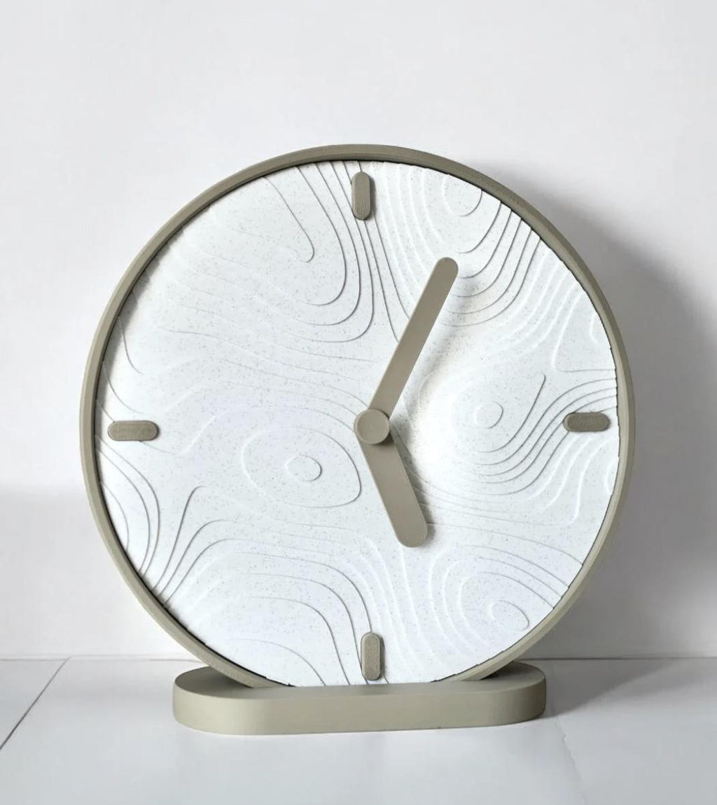 Modern Topographic Wall Clock: 3D Minimalist Art