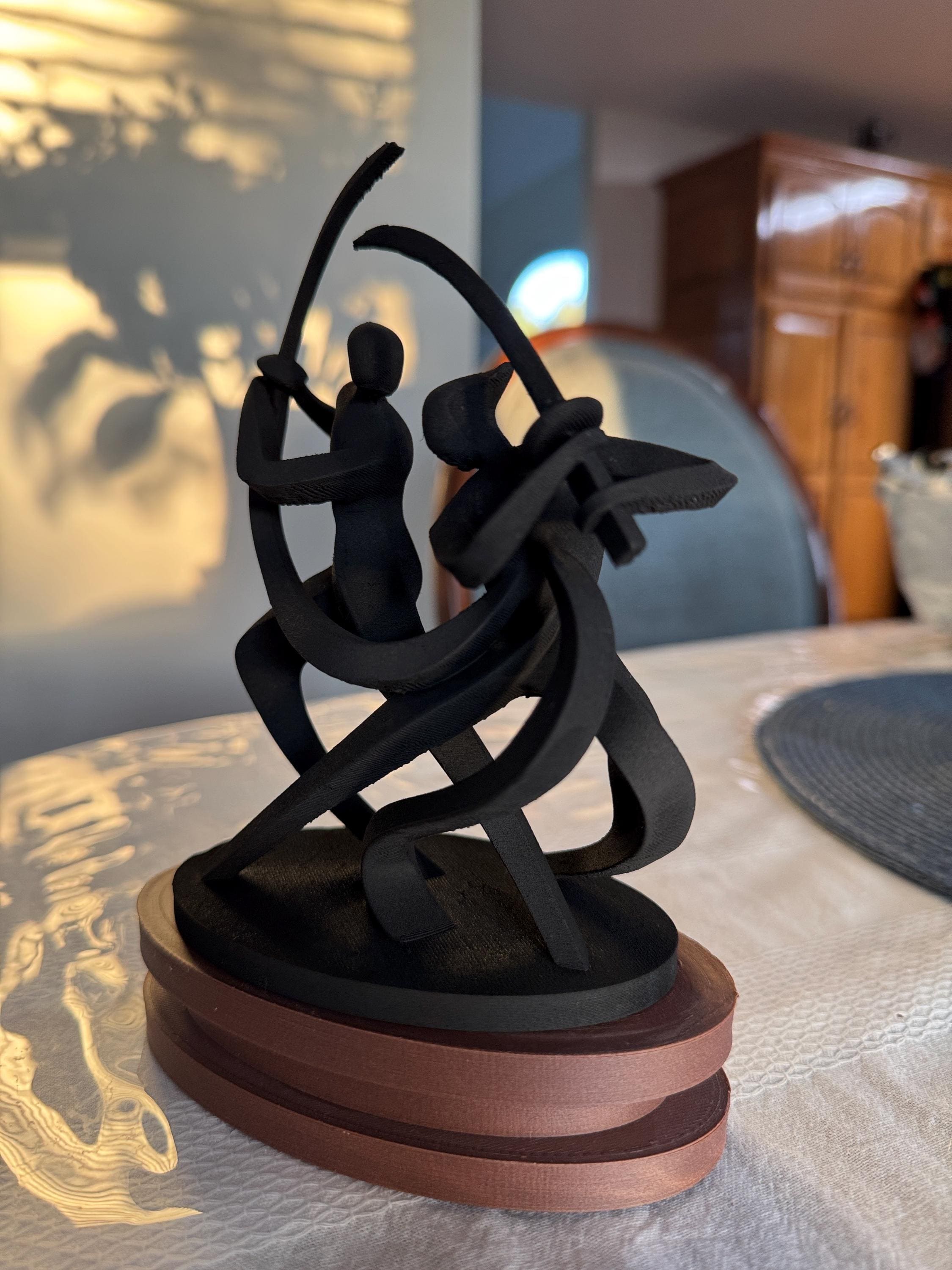 Abstract Samurai Dance Sculpture