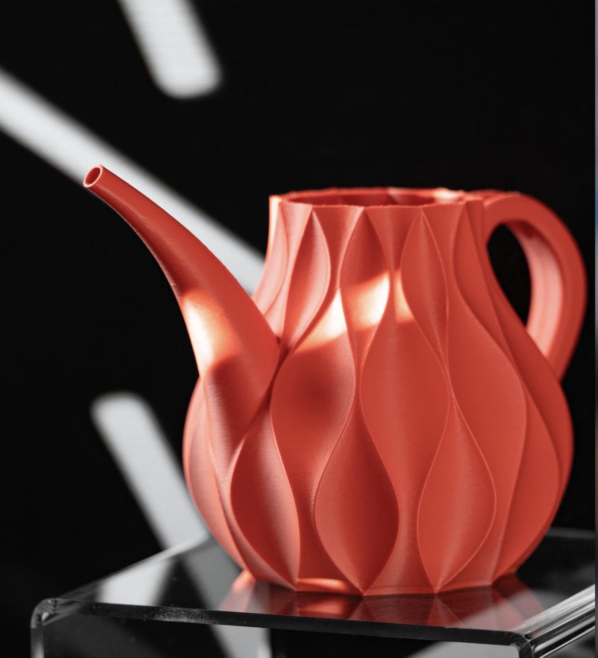 3D Printed Watering Can: Modern Sculptural Design, Eco-Friendly PLA